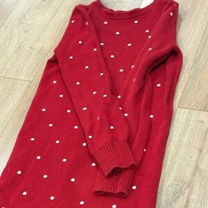 Red and white dress for a Christmas dinner